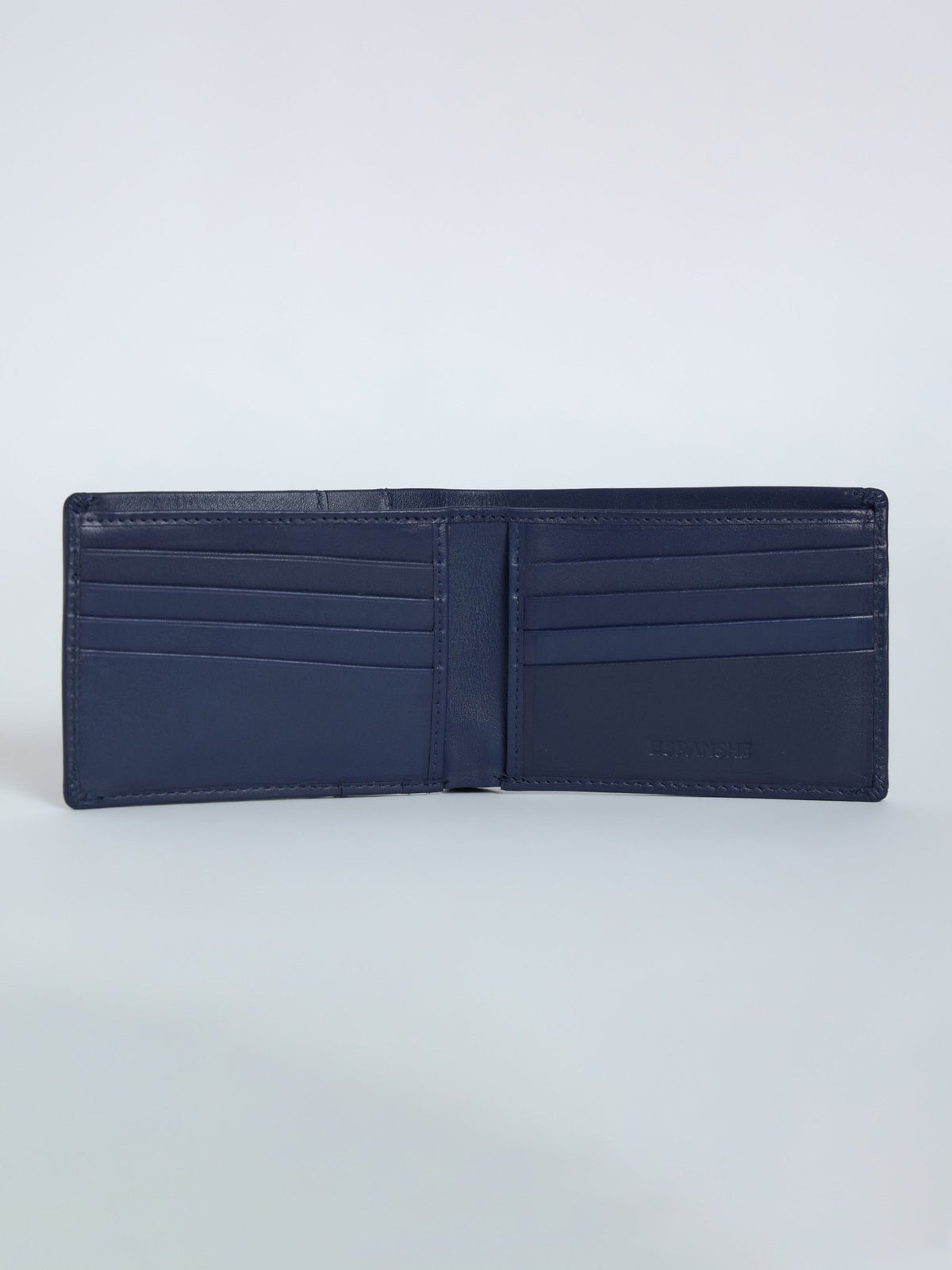 Arctic-3 - Bi-Fold Leather Wallet - Navy Blue - Espanshe
