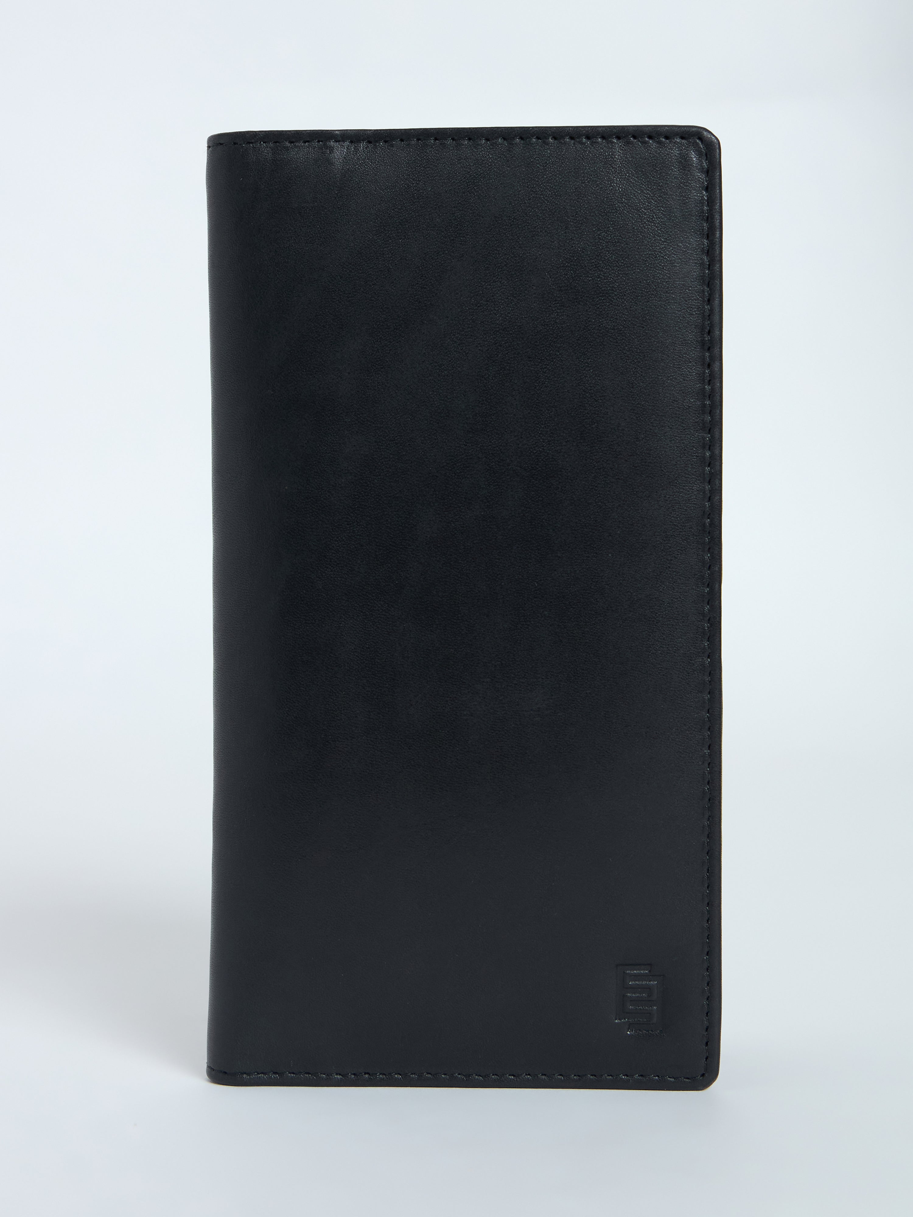 Arctic-12 - Bi-Fold Leather Hand Wallet - Black