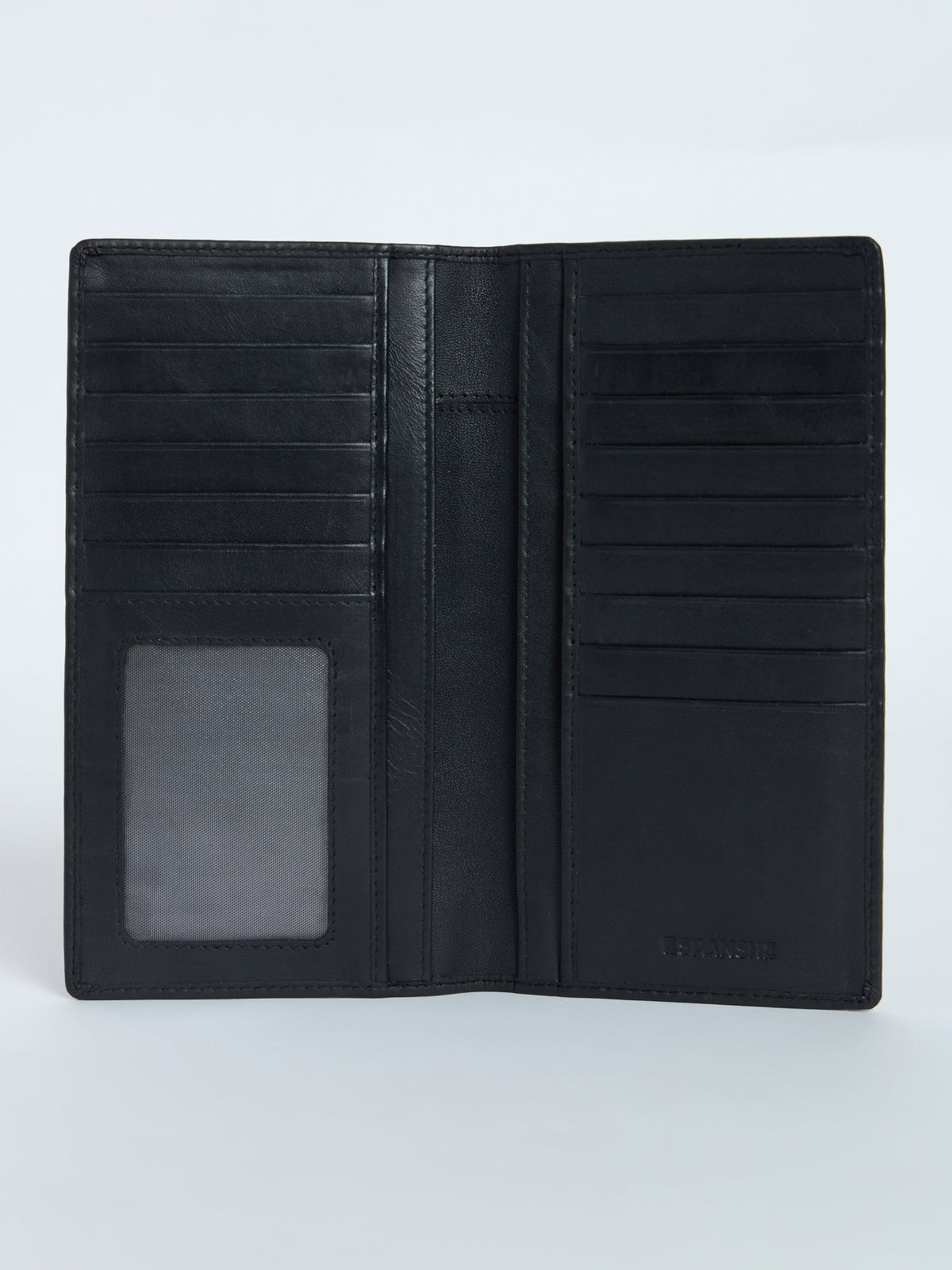 Arctic-12 - Bi-Fold Leather Hand Wallet - Black - Espanshe