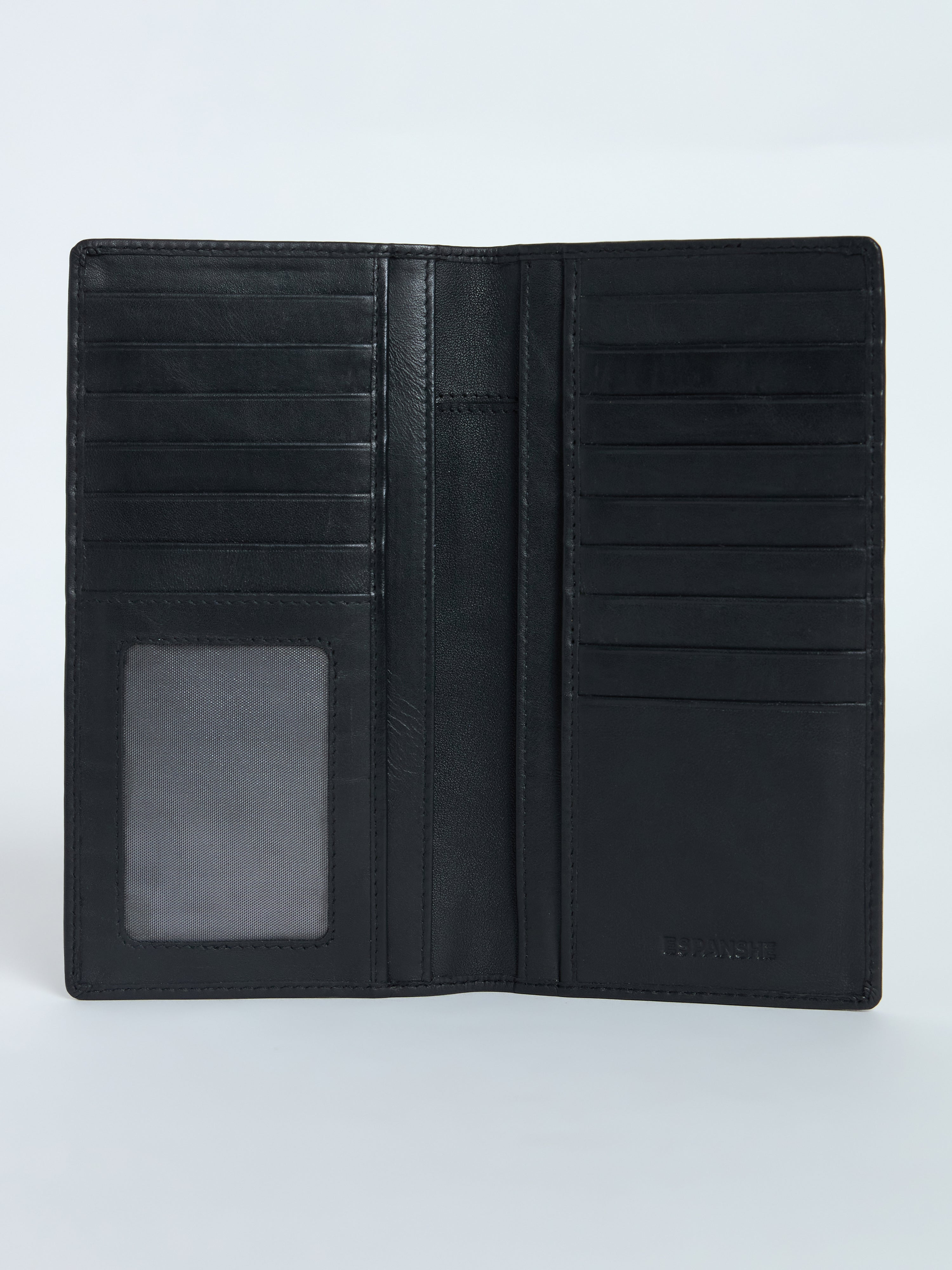 Arctic-12 - Bi-Fold Leather Hand Wallet - Black