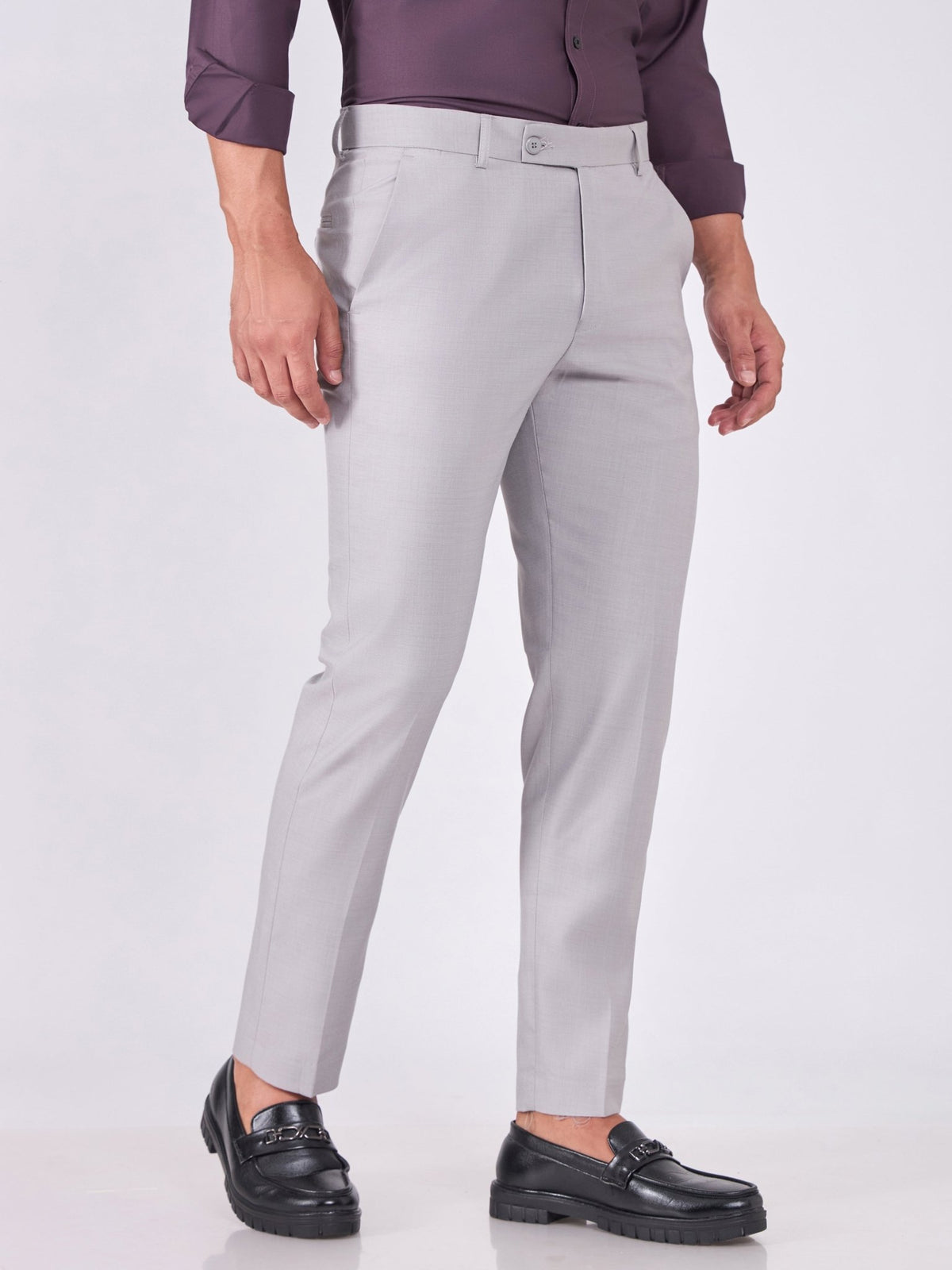 Itron - Skinny Fit Formal Pant - Light Grey - Espanshe