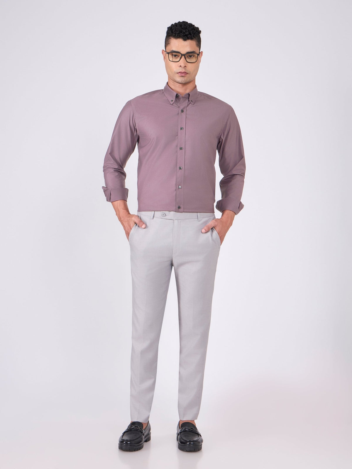 Orville - Tencel Plain Shirt - Dusty Lavender - Espanshe