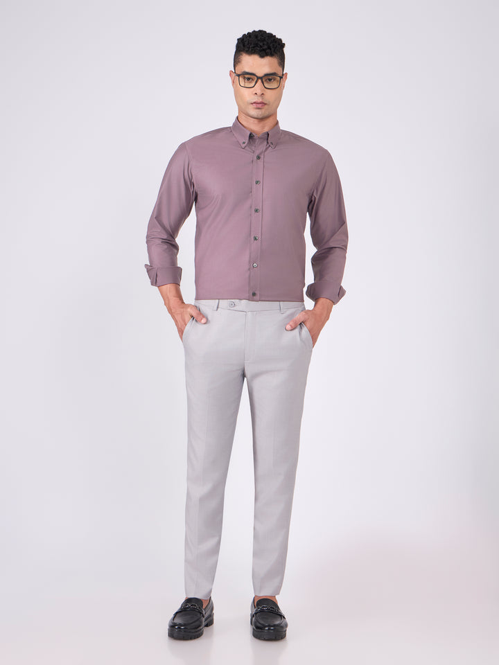 Man wearing Tencel Plain Shirt in  Dusty lavender
