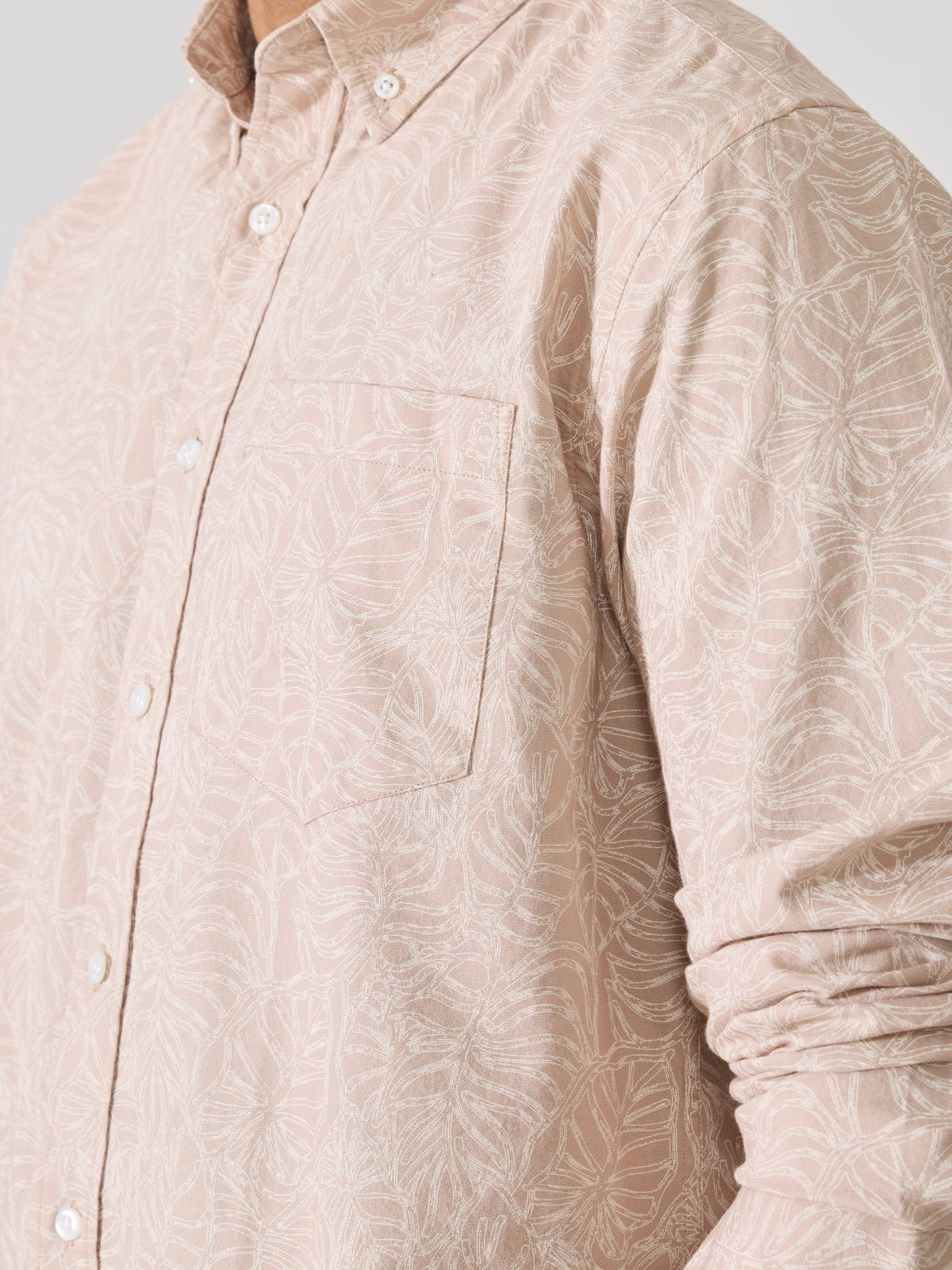 Nefilo - Oxford Printed Shirt - Beige - Espanshe