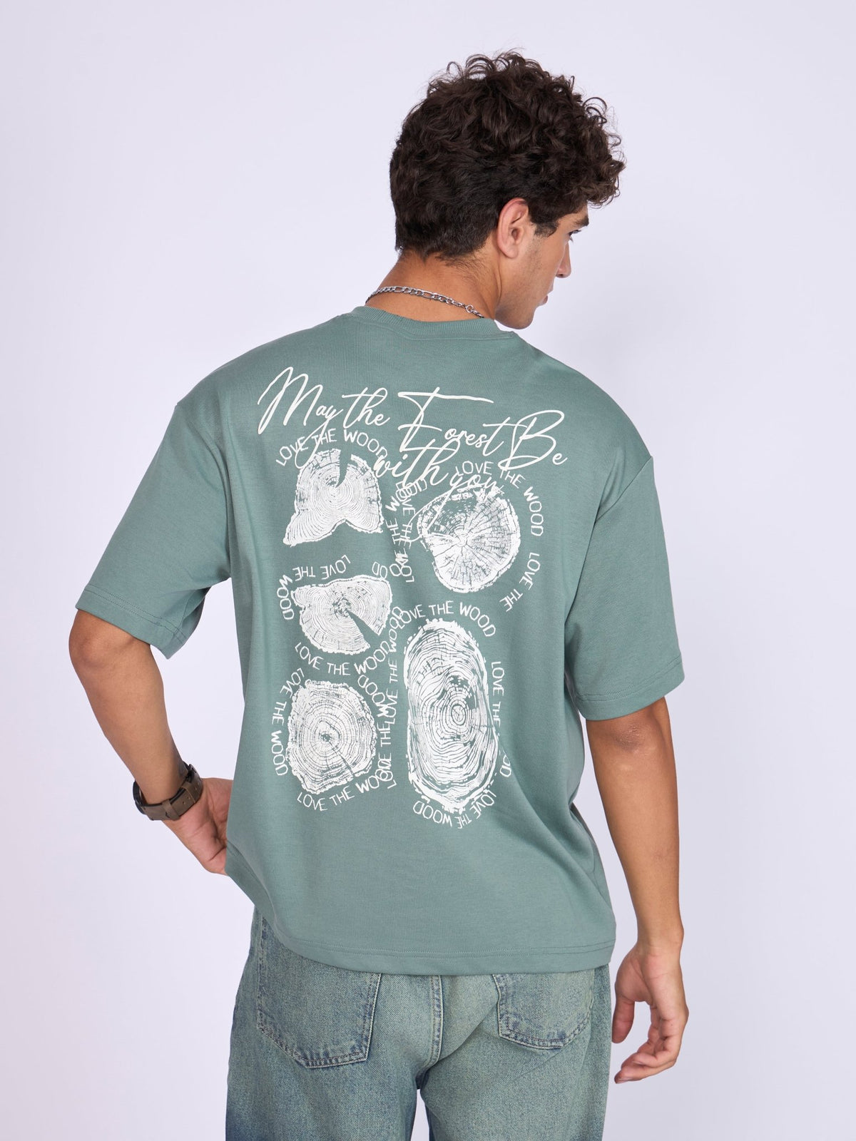 Moovin - Eco-Inspired Tree Rings Graphic T-Shirt - Green - Espanshe