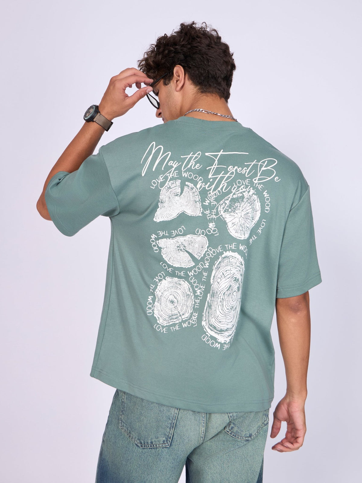 Moovin - Eco-Inspired Tree Rings Graphic T-Shirt - Green - Espanshe