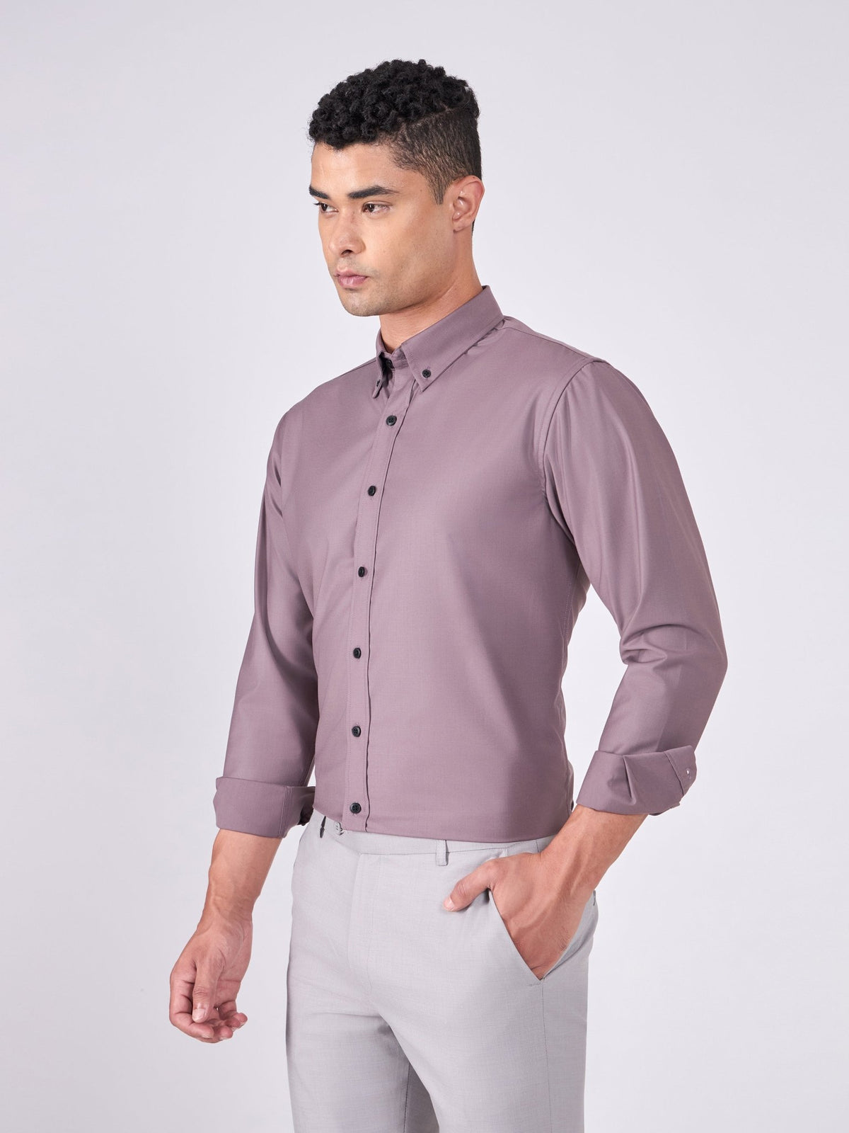 Orville - Tencel Plain Shirt - Dusty Lavender - Espanshe