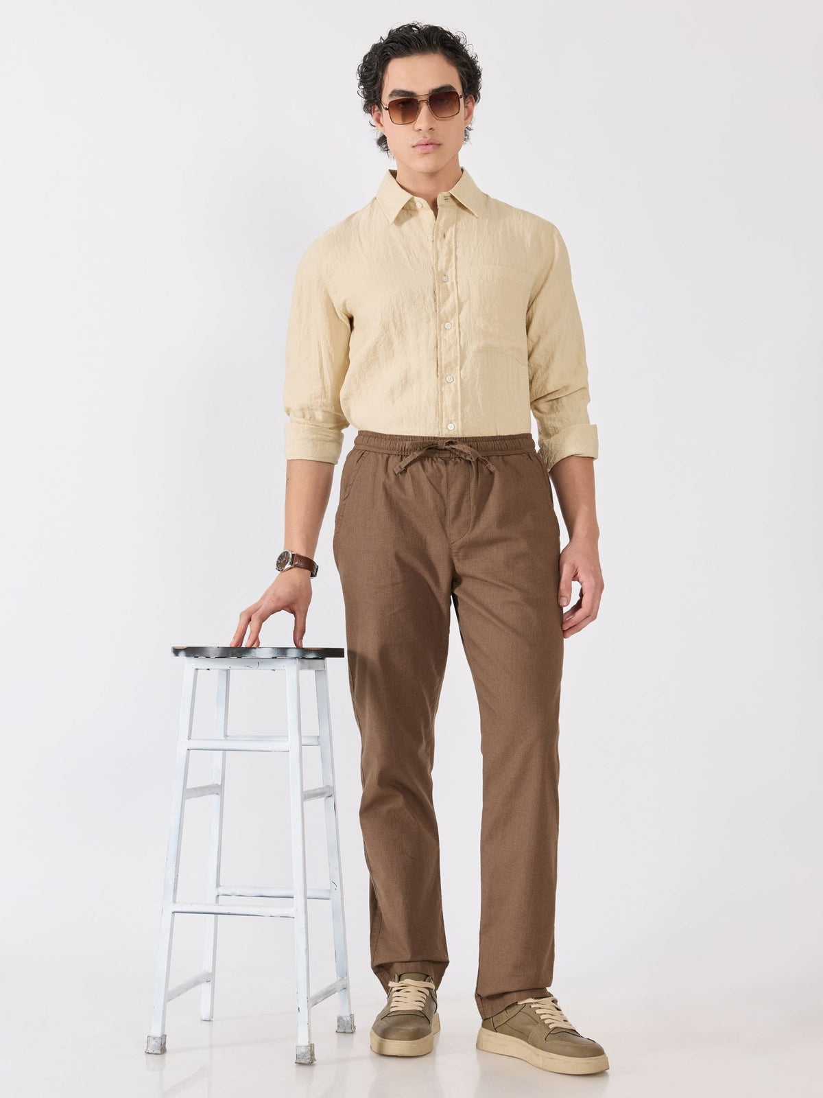 Grantham - Relaxed Fit Joggers - Dark Brown - Espanshe