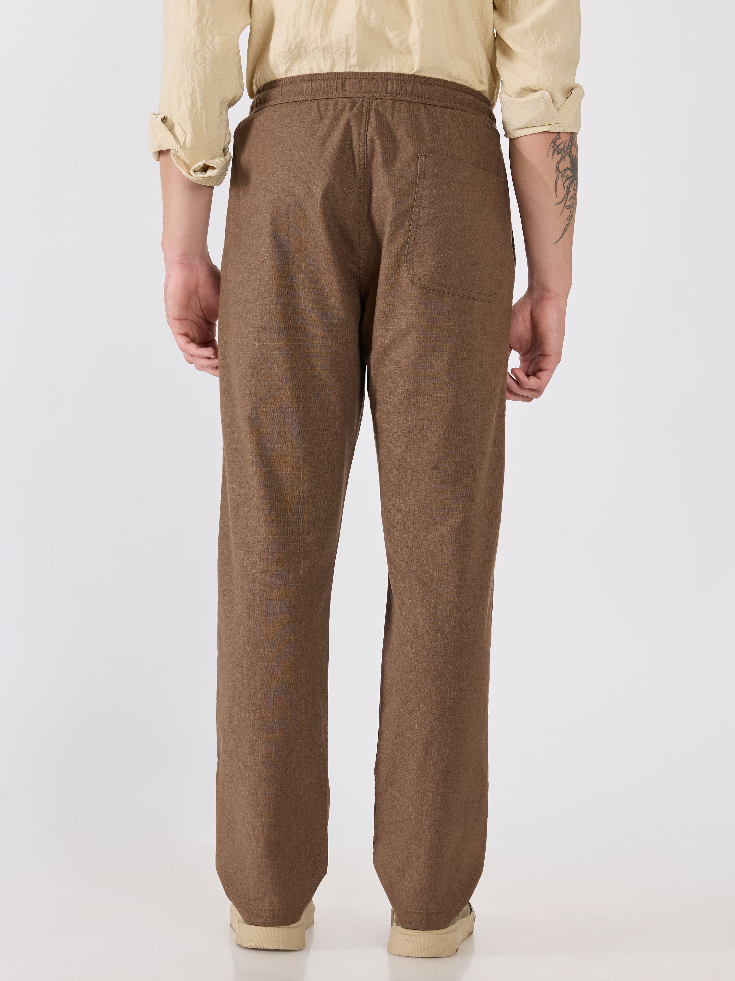 Men's  Relaxed Fit Joggers - dark brown