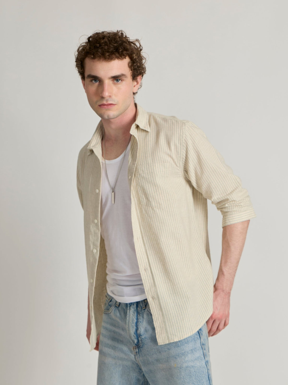 Graham - Striped Shirt - Green - Espanshe