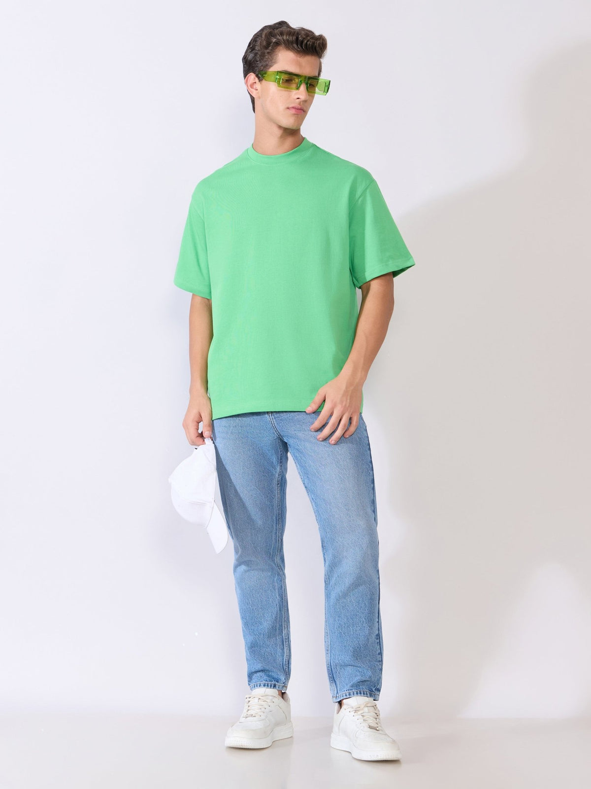 Vynora - Loose Fit Round Neck T-Shirt - Irish Green - Espanshe