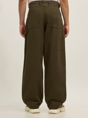  Super Baggy Cargo Pant - moss green