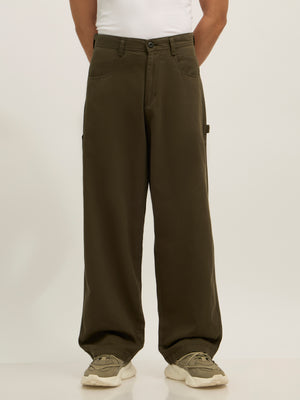  Super Baggy Cargo Pant - moss green