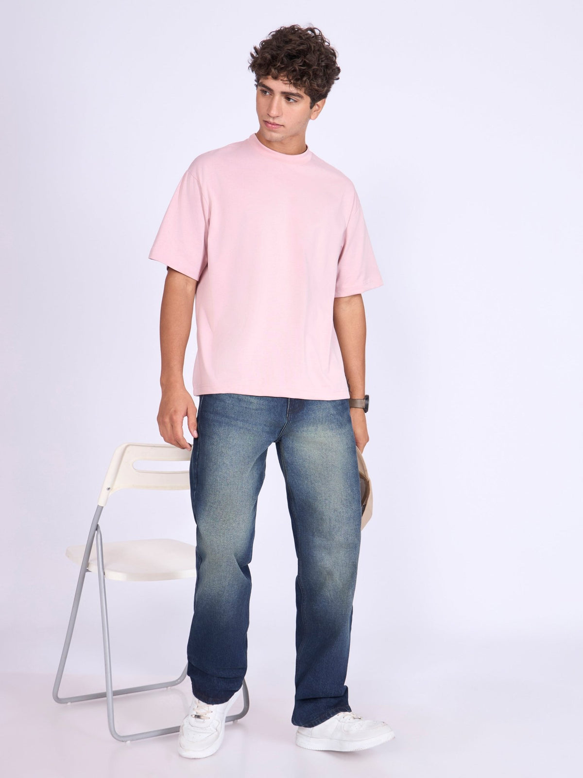 Stirling - Loose Fit T-Shirt - Peach Pink - Espanshe