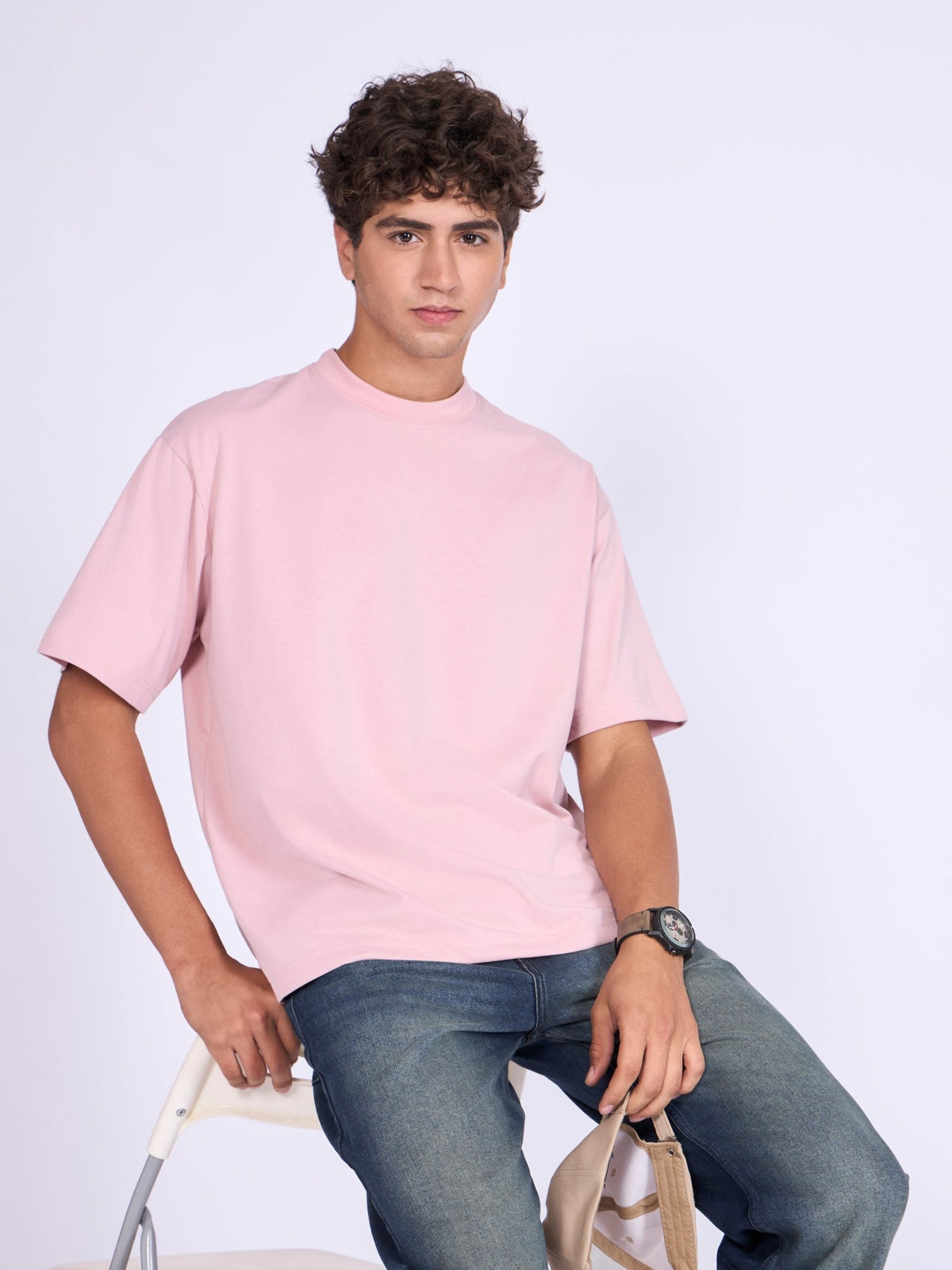 Stirling - Loose Fit T-Shirt - Peach Pink - Espanshe