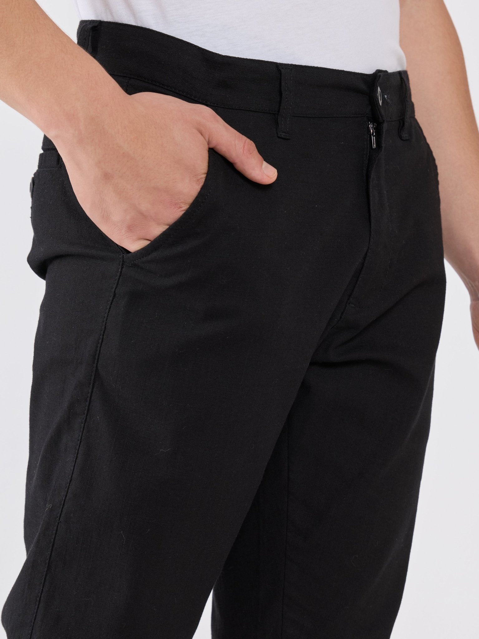 Eli - Slim Fit Pant - Black - Espanshe