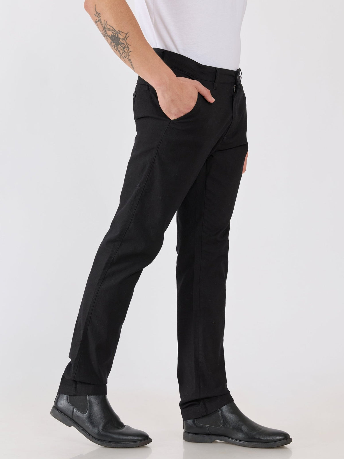 Eli - Slim Fit Pant - Black - Espanshe