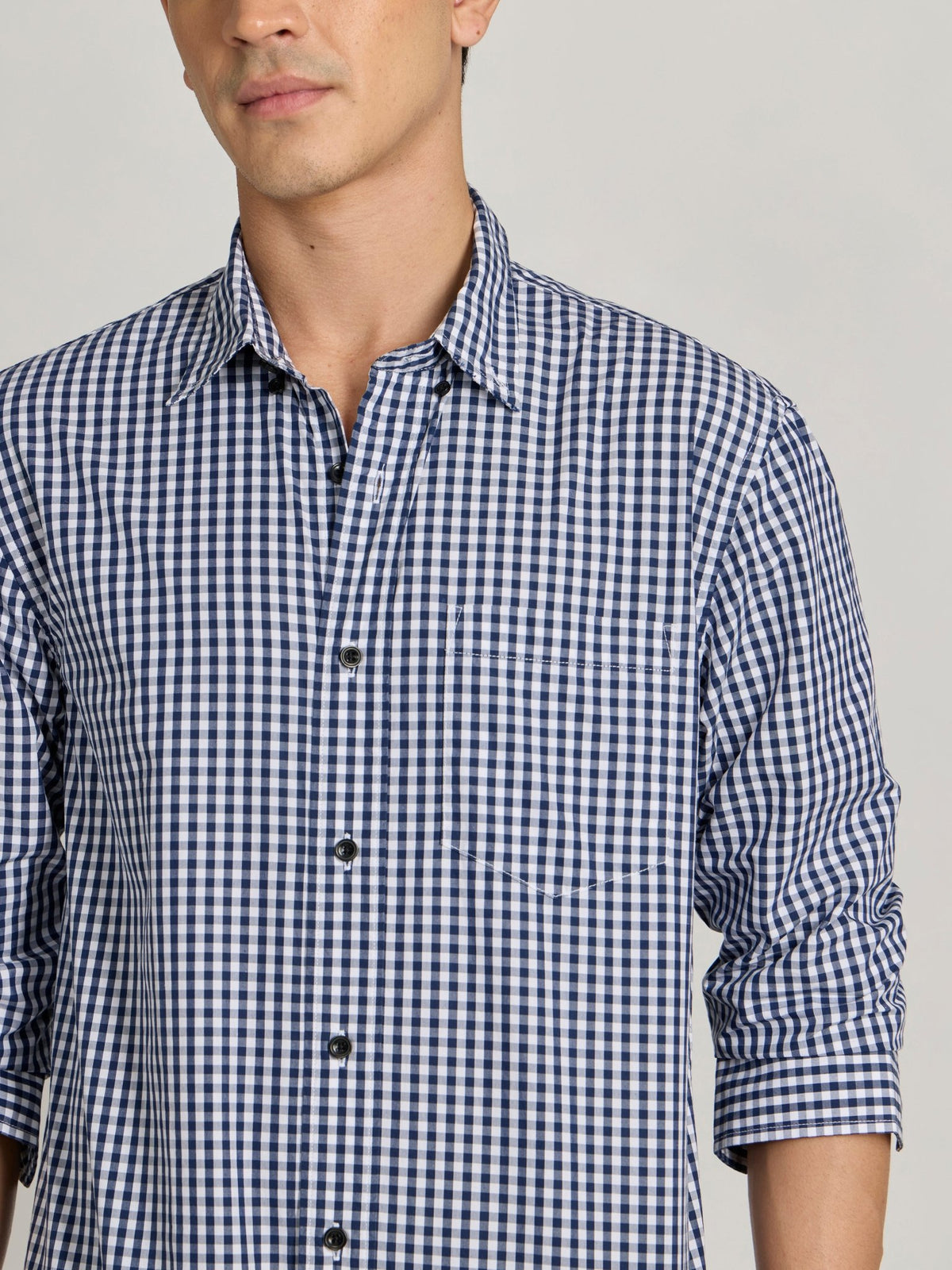 Torsten - Relaxed Fit Checks Shirt - Dark Blue - Espanshe