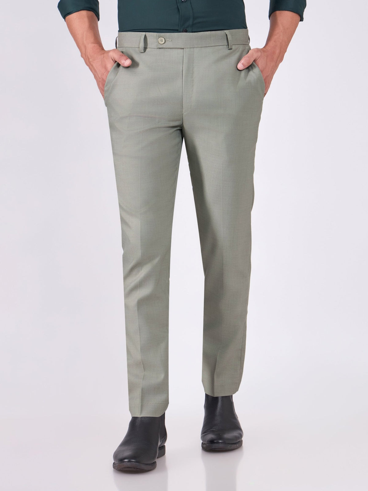 Itron - Skinny Fit Formal Pant - Light Green - Espanshe