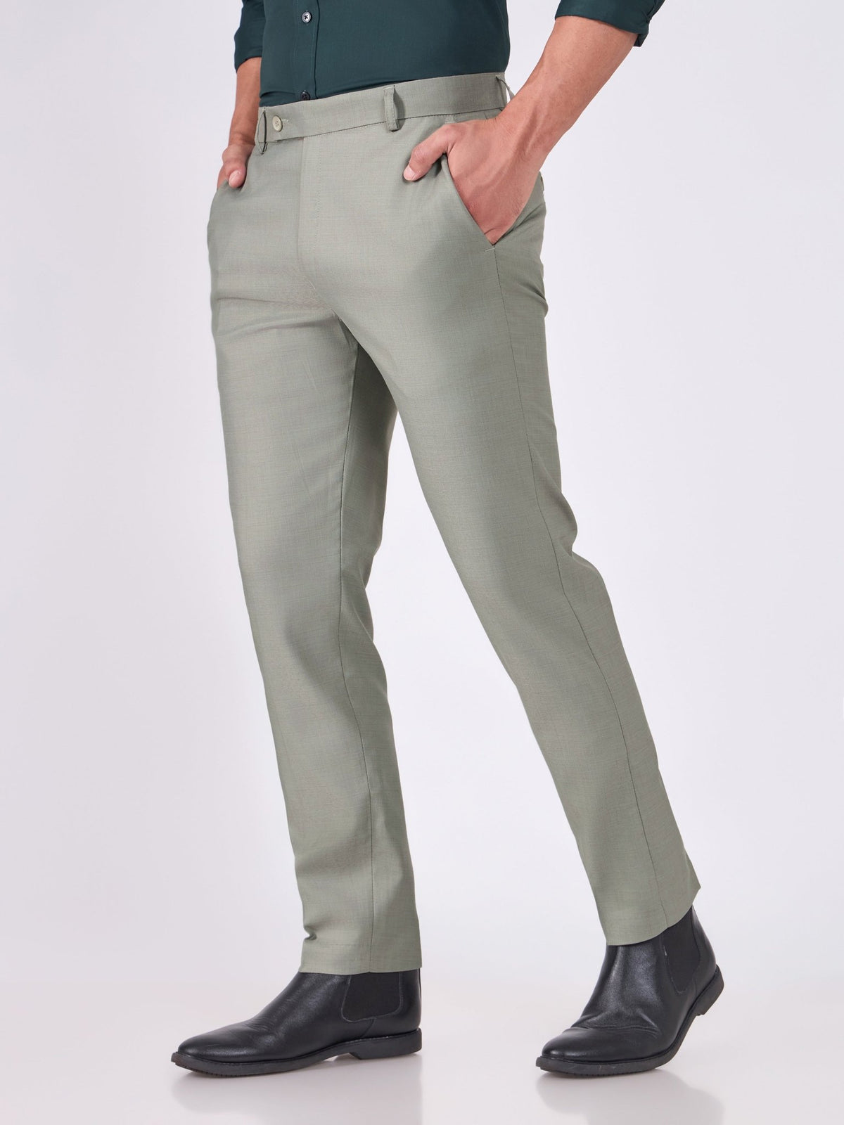 Itron - Skinny Fit Formal Pant - Light Green - Espanshe