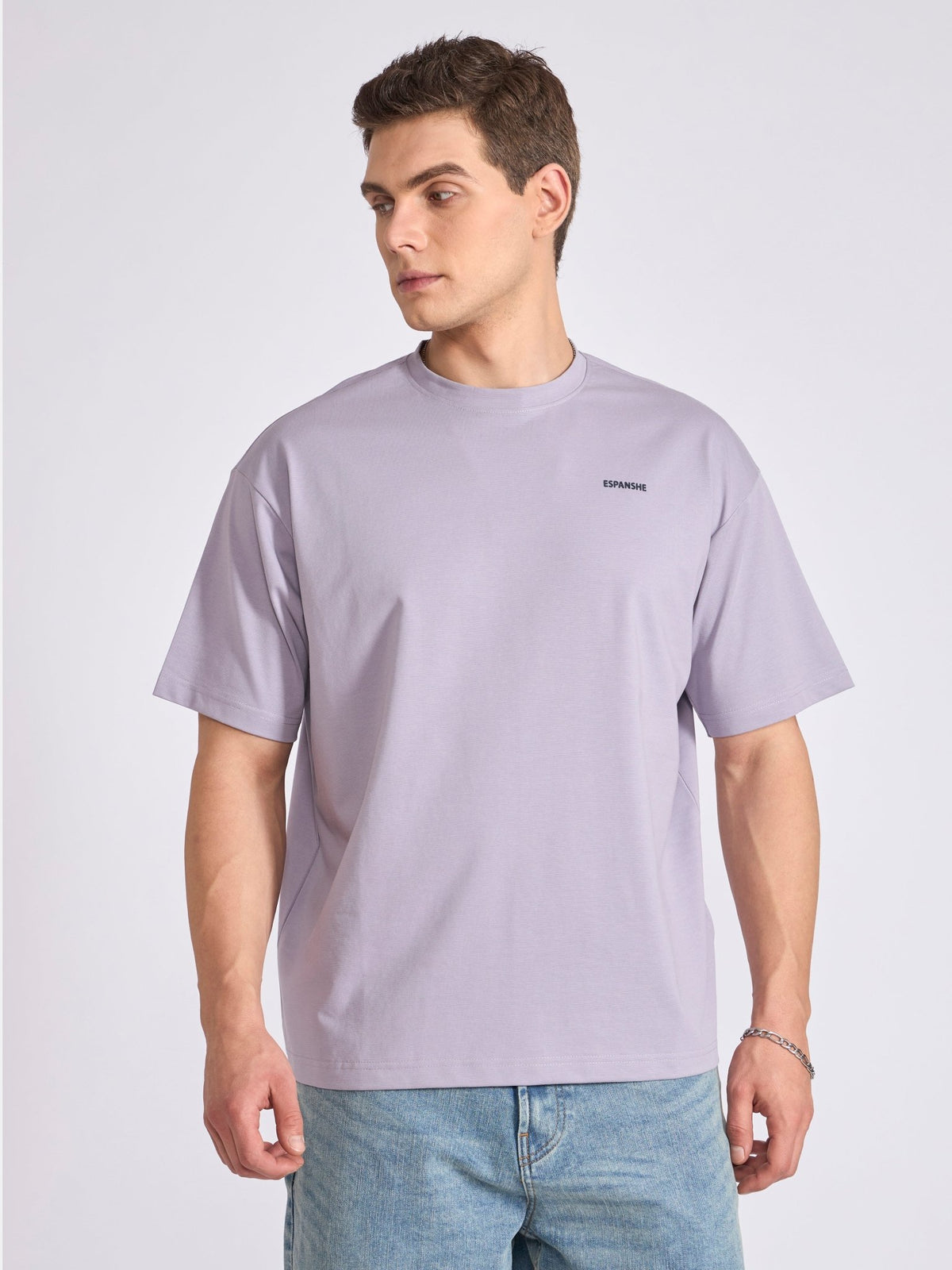 Tibald - Oversized Round neck T-Shirt - Galatic Lilac - Espanshe