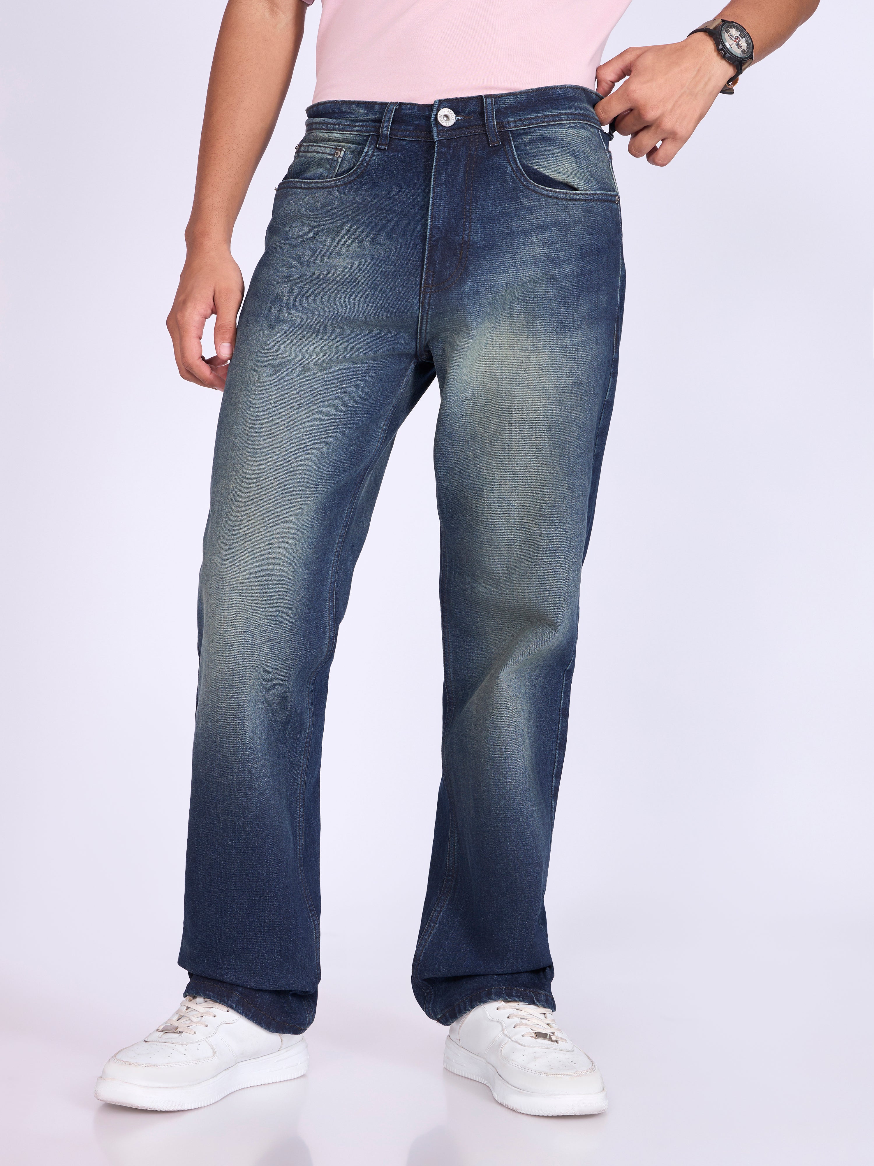 Men's Straight Fit Jeans in dark Blue