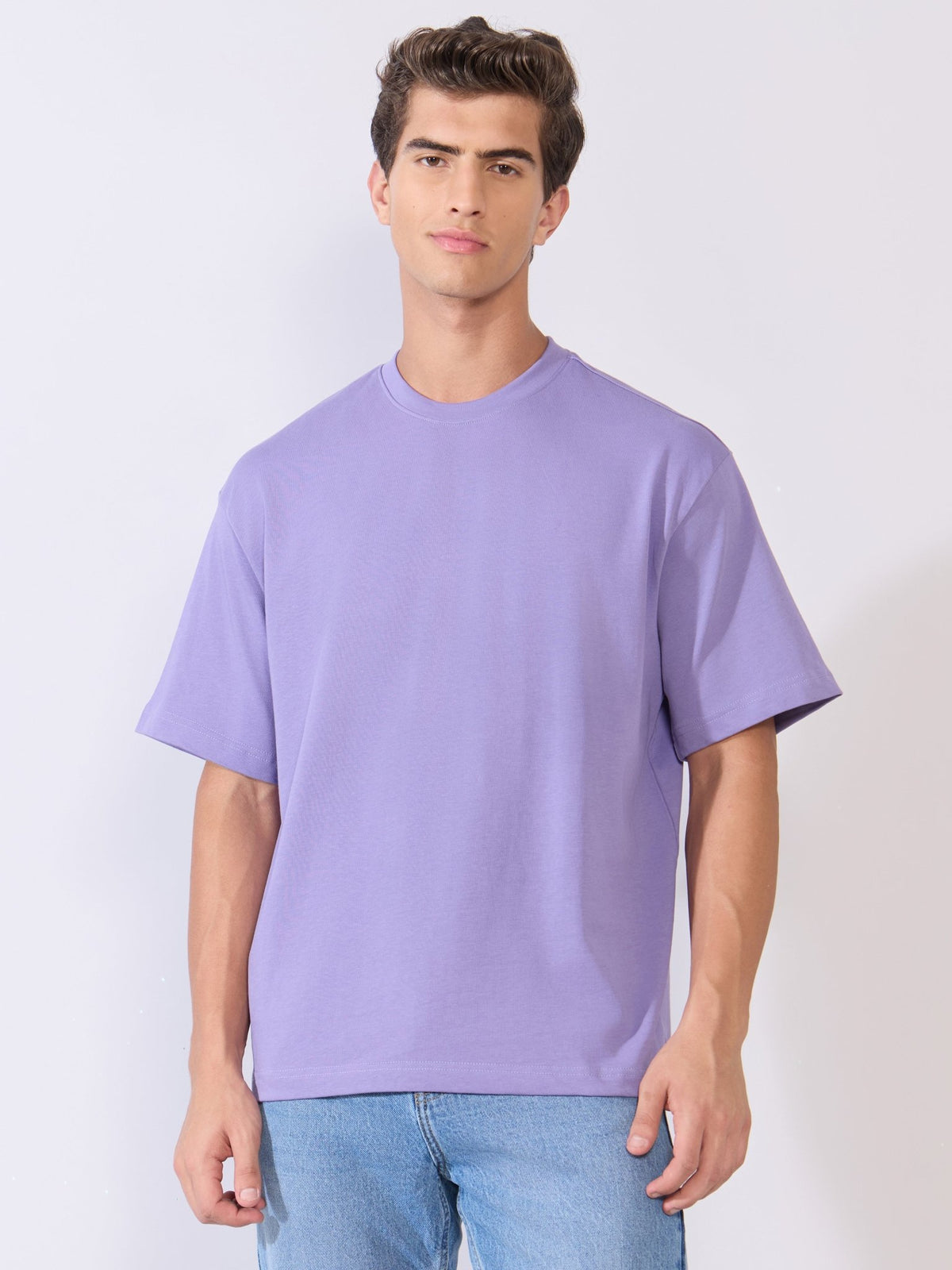 Vynora - Loose Fit Round Neck T-Shirt - Lavender - Espanshe