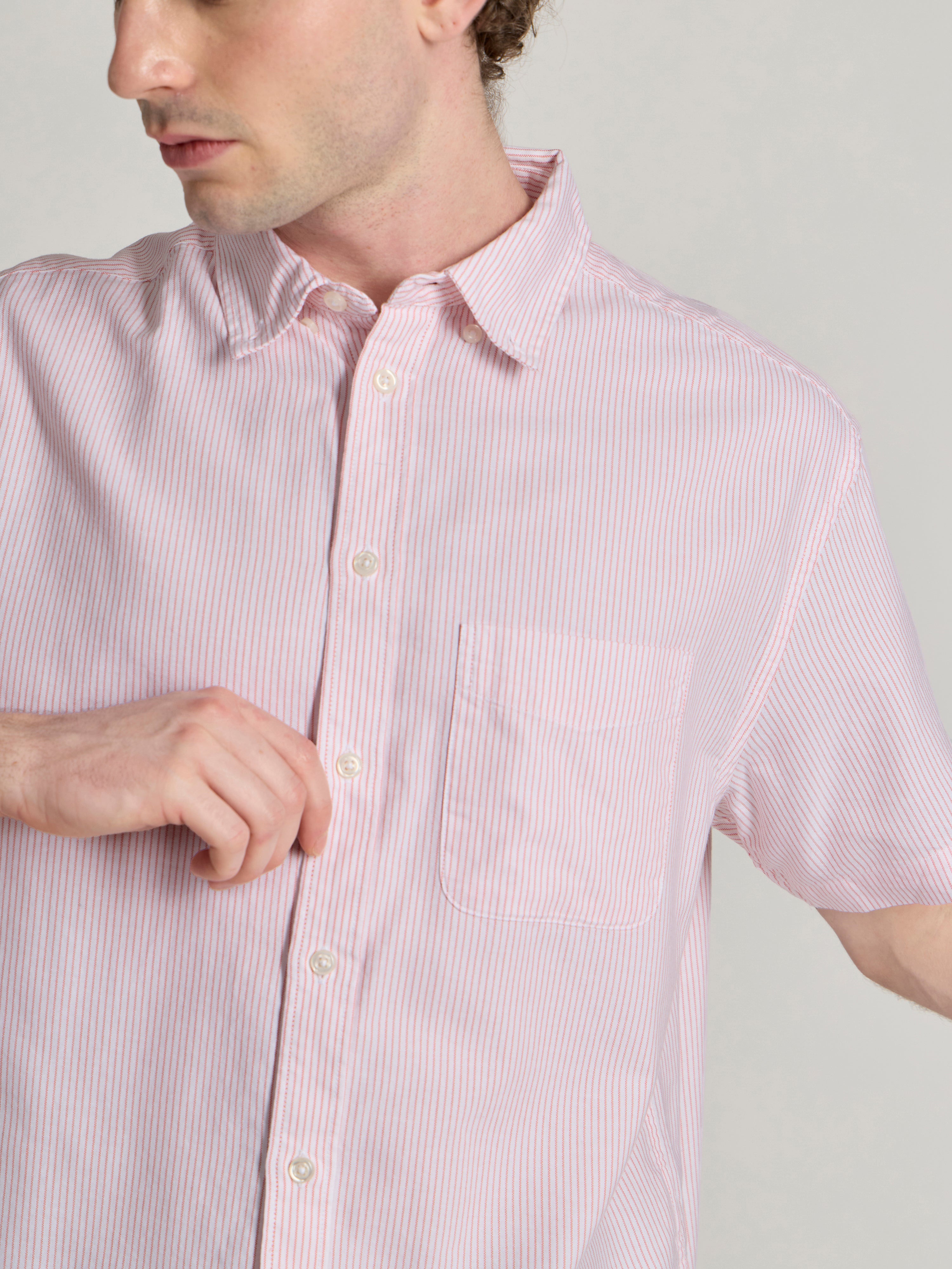 Men's Striped Shirt in light  pink