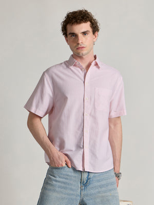 Men's Striped Shirt in light  pink