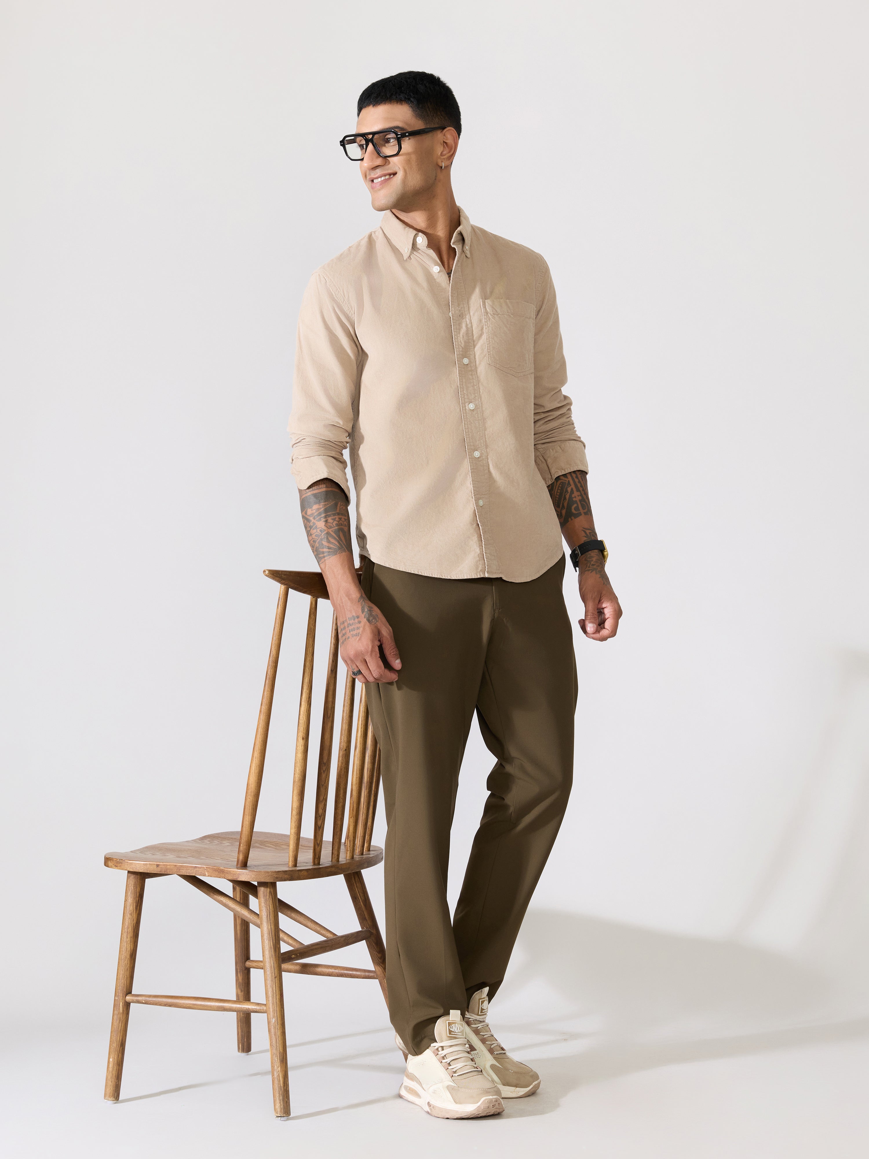 Kokamo - Relaxed Corduroy Shirt - Beige