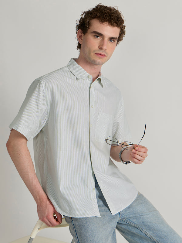 Oran Striped Shirt - Light Green