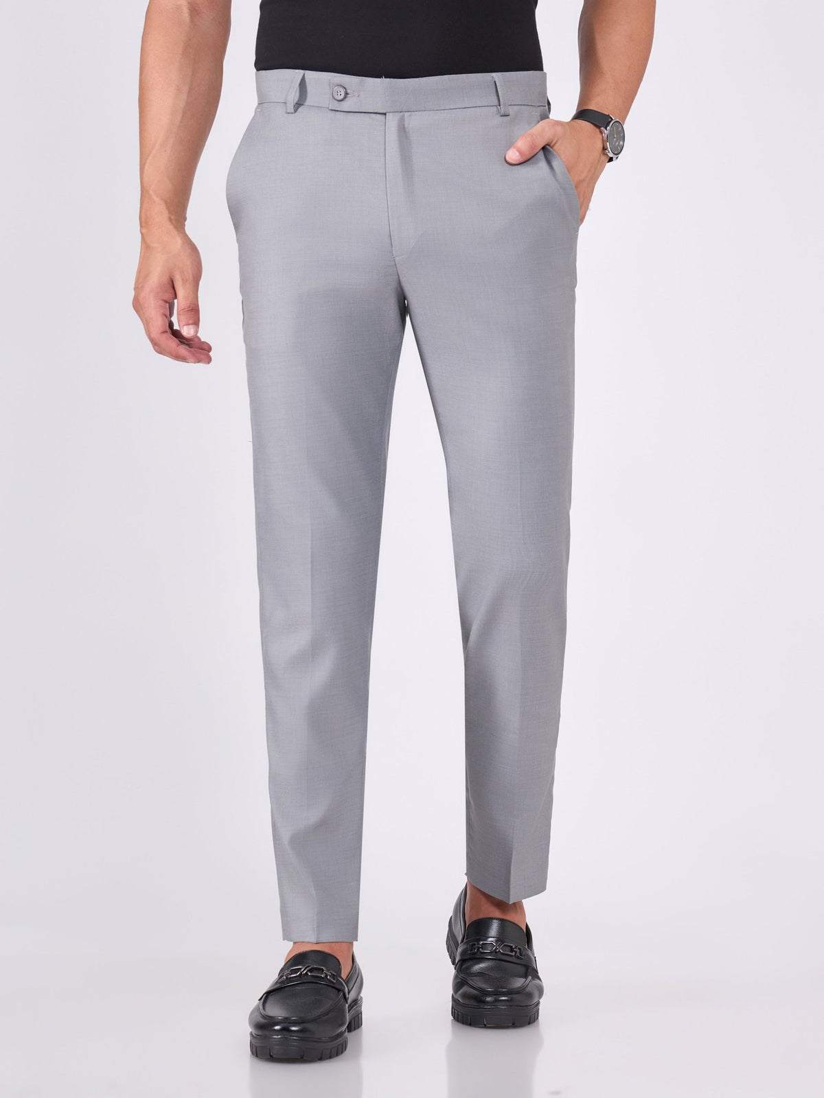 Itron - Skinny Fit Formal Pant - Grey - Espanshe