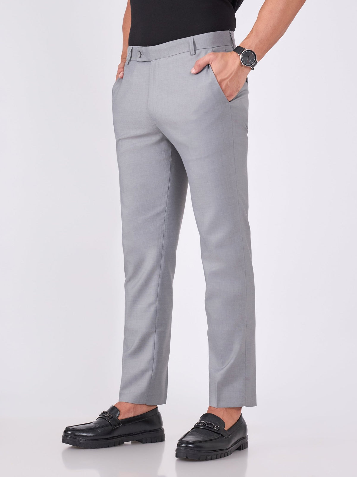 Itron - Skinny Fit Formal Pant - Grey - Espanshe