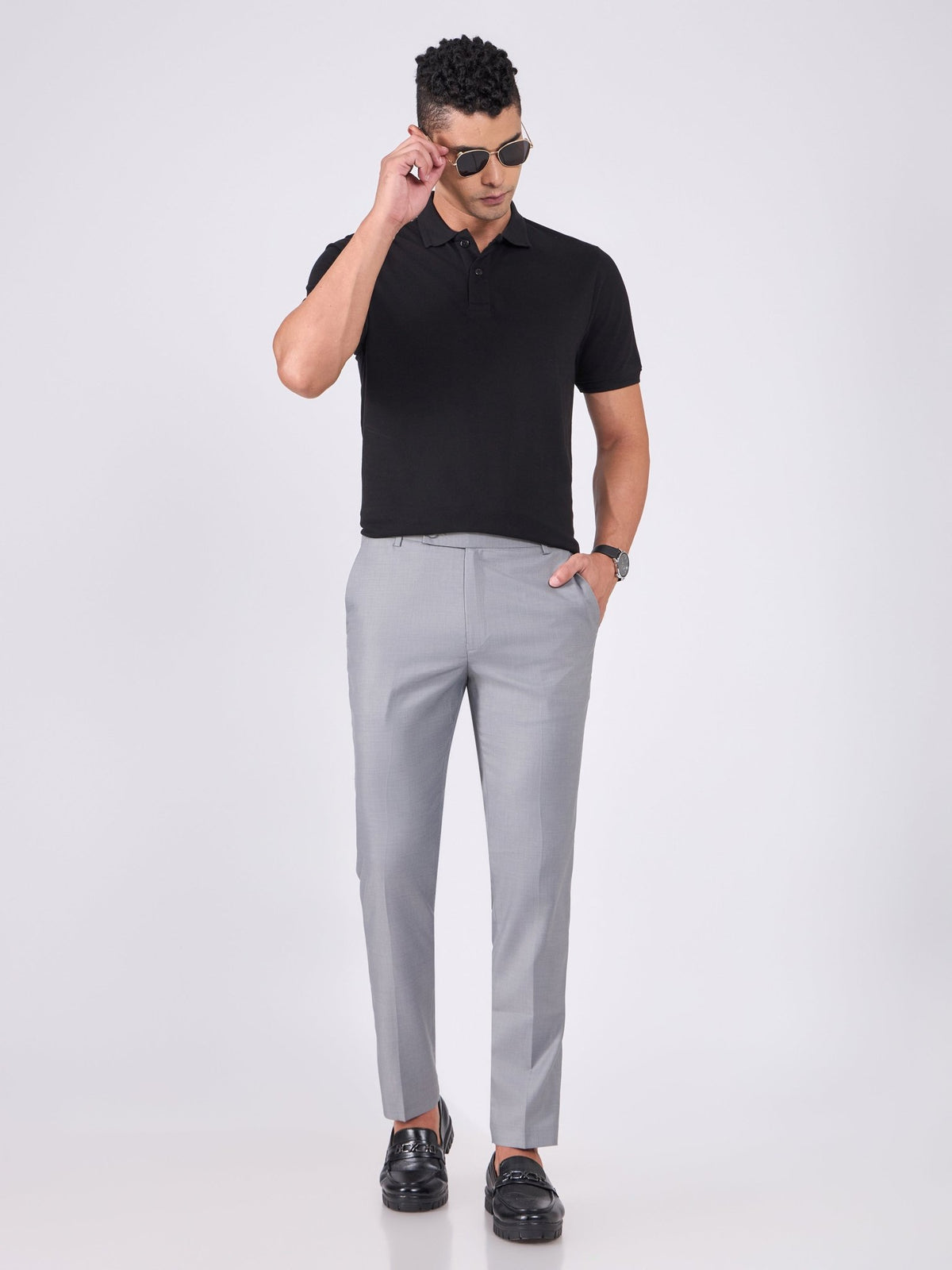 Itron - Skinny Fit Formal Pant - Grey - Espanshe