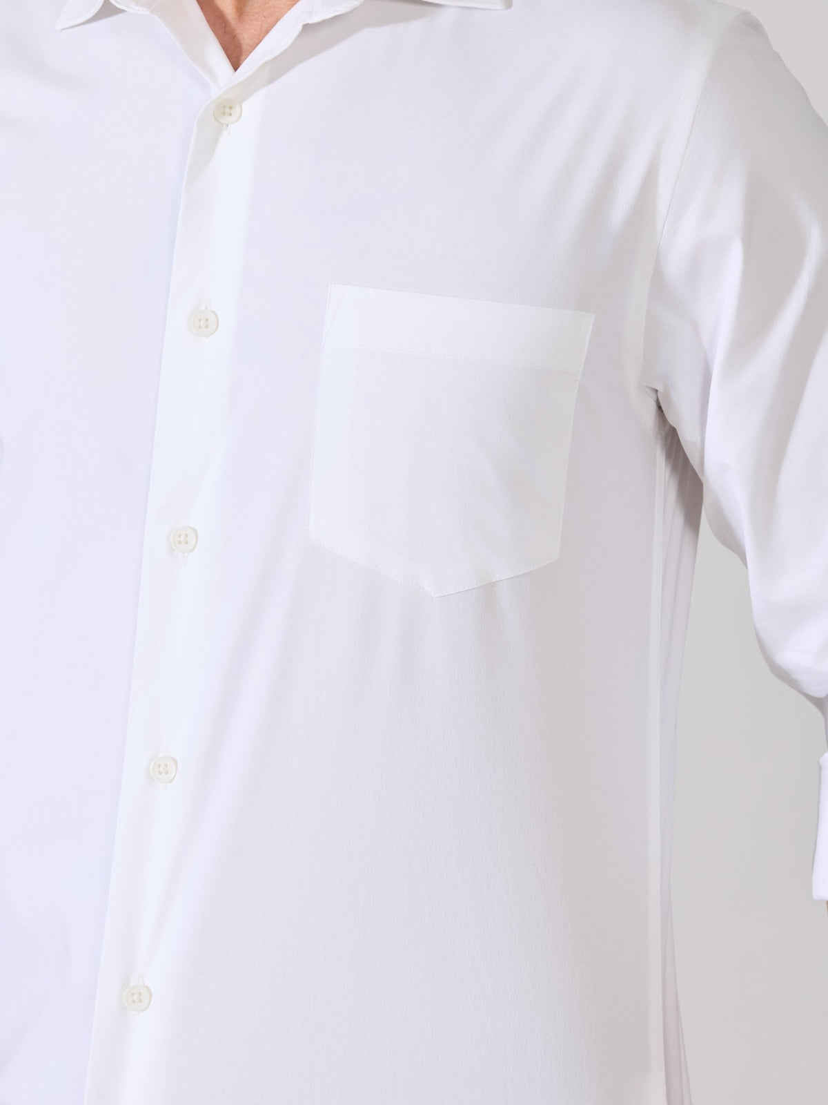Valerius - Trim Fit Poplin Shirt - White - Espanshe