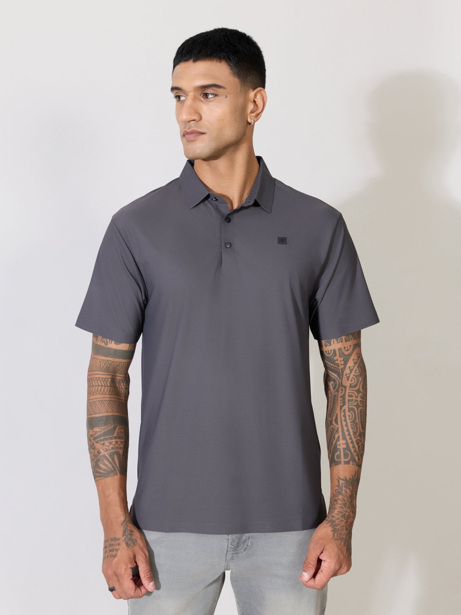 Balance - Regular Fit Polo T-Shirt - Grey - Espanshe