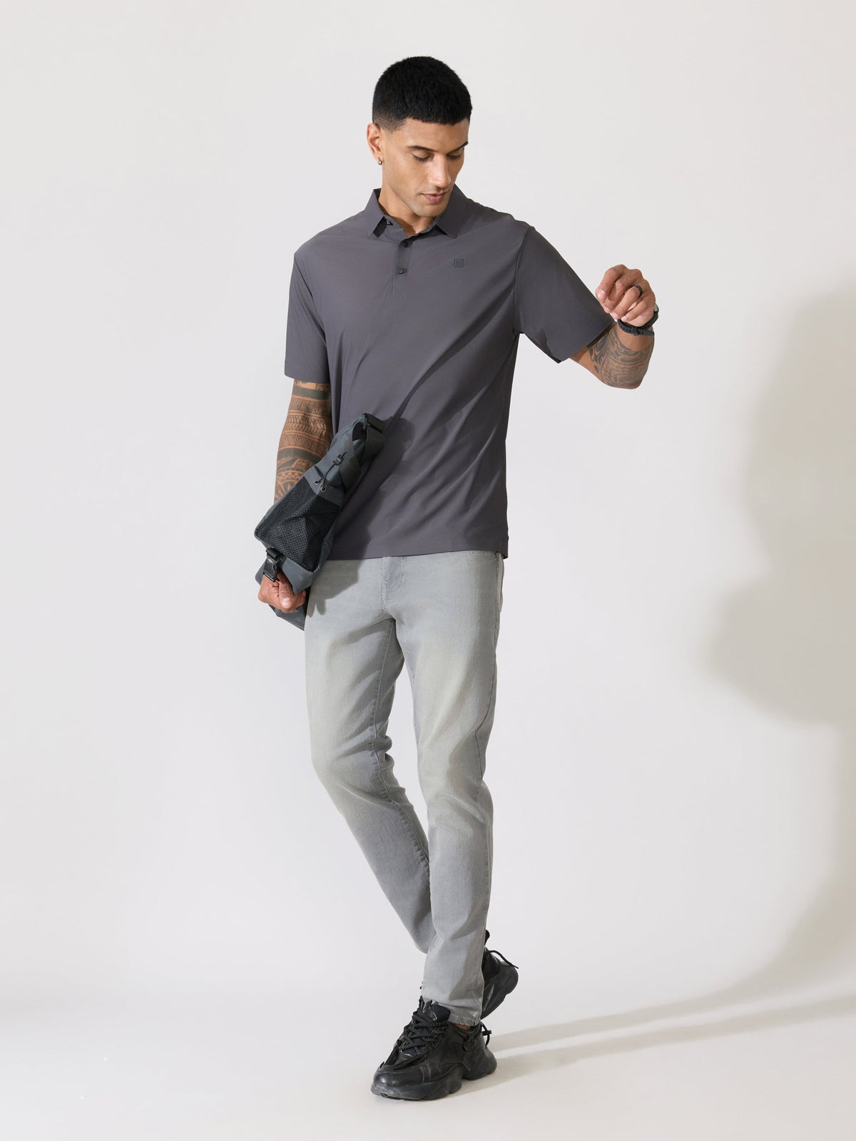 Balance - Regular Fit Polo T-Shirt - Grey - Espanshe