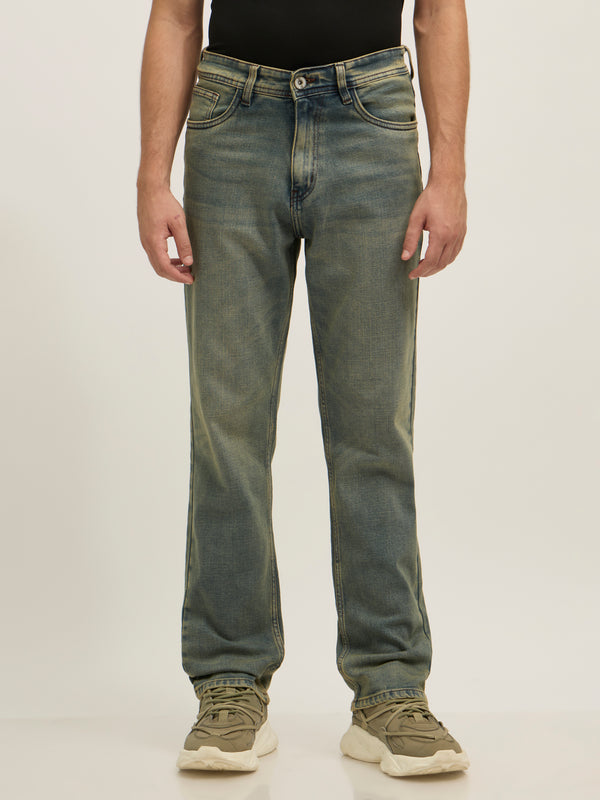 edwin staright fit jeans in blue color for men