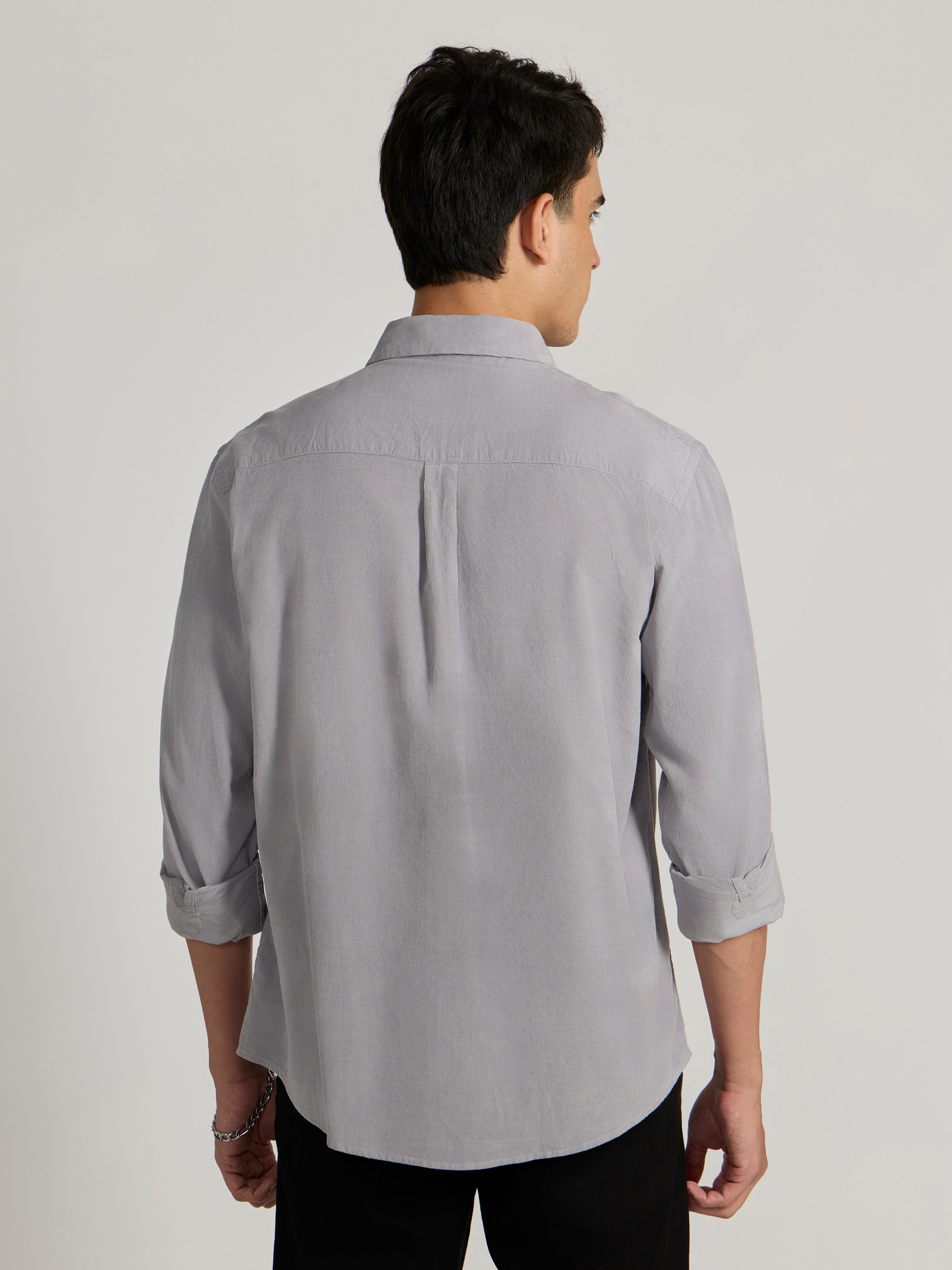 Men's Relaxed Corduroy Shirt - Light gray