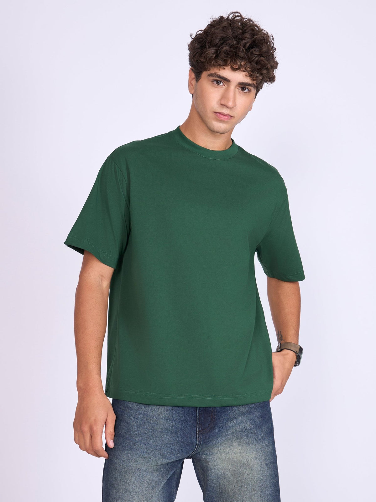 Stirling - Loose Fit T-Shirt - Emerald Green - Espanshe