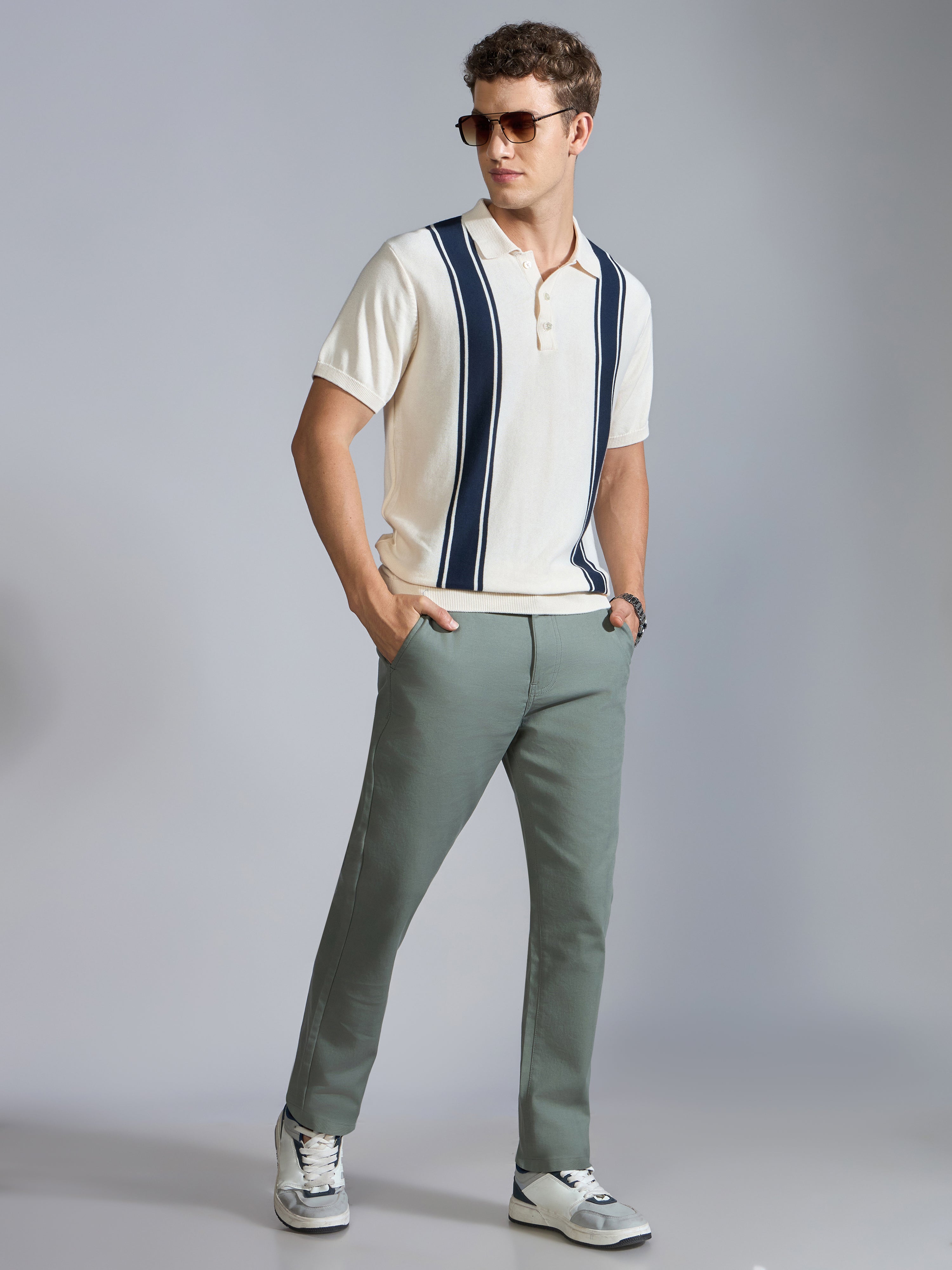 Orren - Slim Fit Cotton Pant - Shale Green