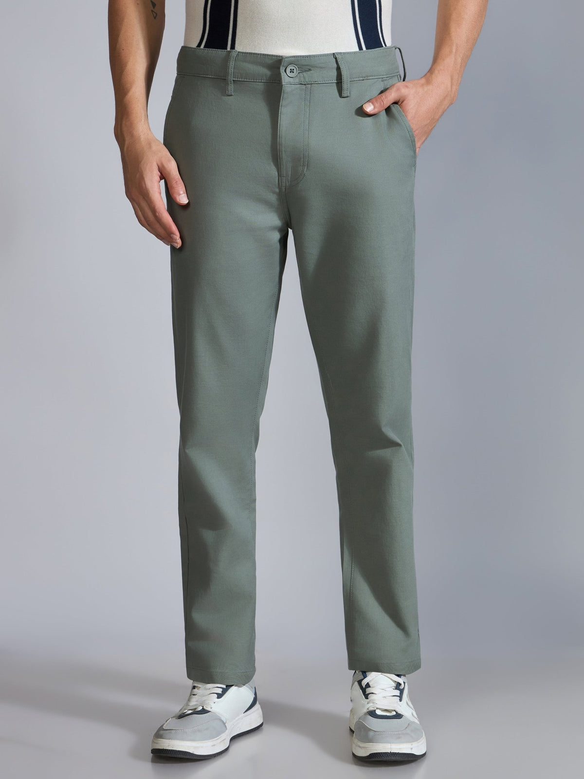 Orren - Slim Fit Cotton Pant - Shale Green - Espanshe