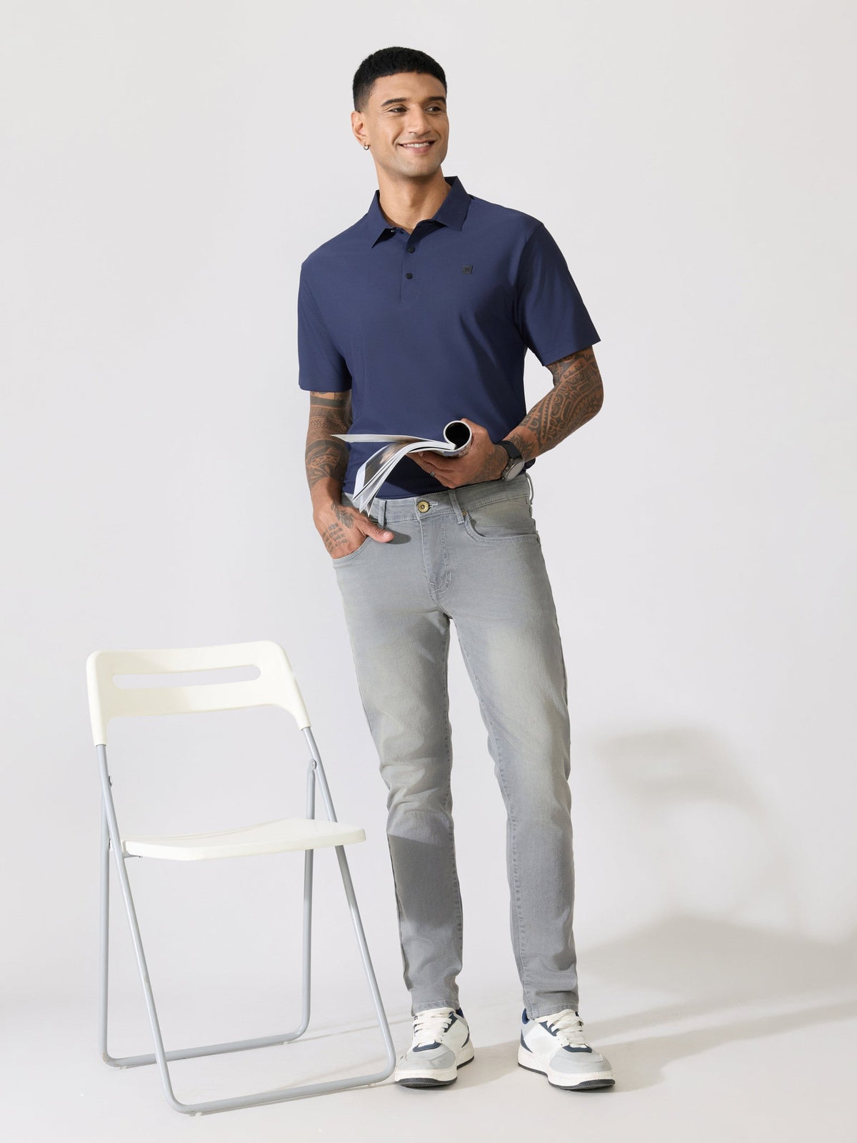 Rafin - Grey Skinny Fit Jeans - Espanshe