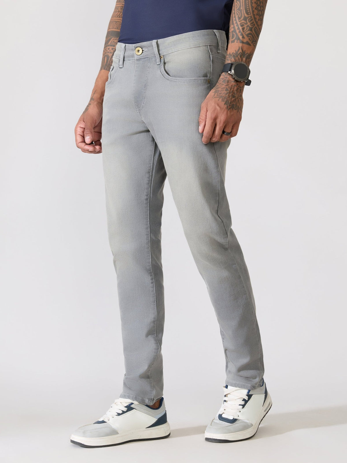 Rafin - Grey Skinny Fit Jeans - Espanshe