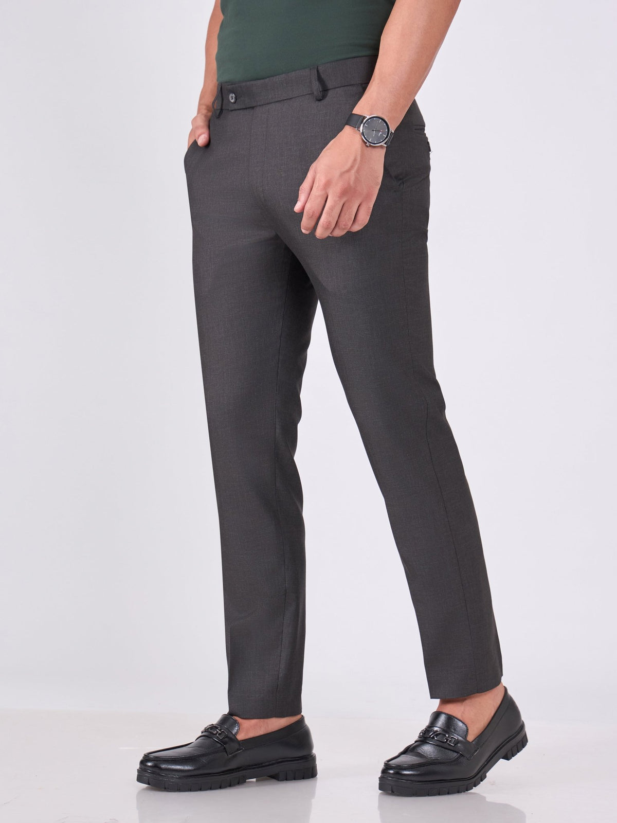 Itron - Skinny Fit Formal Pant - Dark Grey - Espanshe