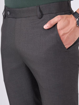 men wearing Skinny Fit Formal Trousers - Dark Gray