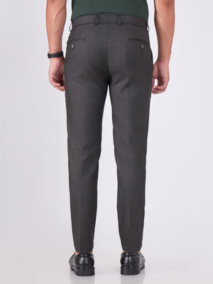 men wearing Skinny Fit Formal Trousers - Dark Gray