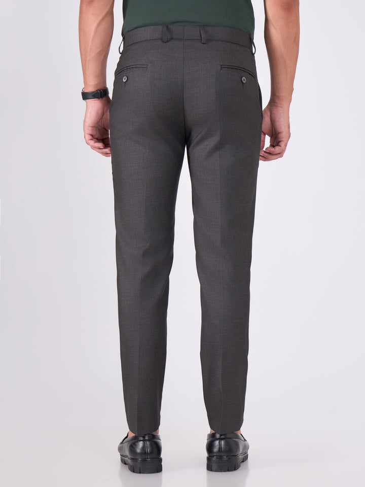 men wearing Skinny Fit Formal Trousers - Dark Gray