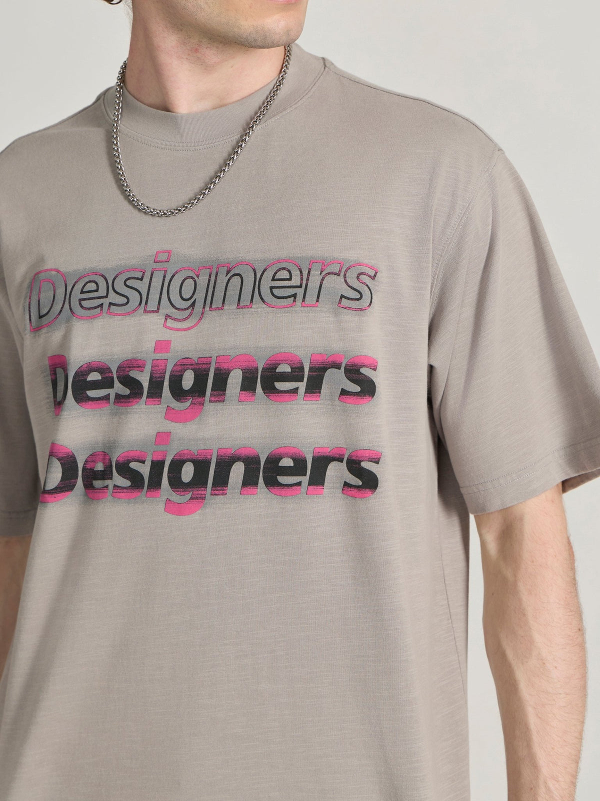 Lona - Designers Printed Baggy T-Shirt - Grey - Espanshe