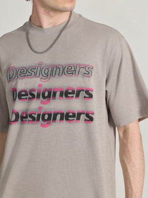 Men's printed baggy T-Shirt in grey